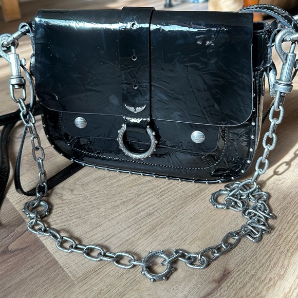 Zadig &Voltaire Kate Patent Leather Crossbody Shoulder Bag - Picture 4 of 9